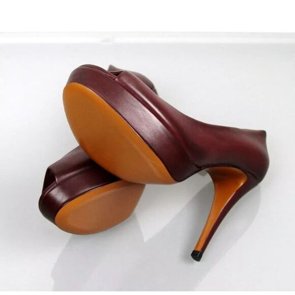 Gucci Betty Open-Toe Platform Pump SHOES Plum 8 - Picture 8 of 8